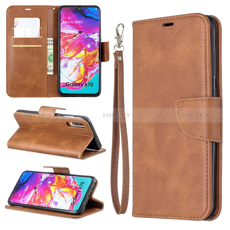 Custodia Portafoglio In Pelle Cover con Supporto B04F per Samsung Galaxy A70S