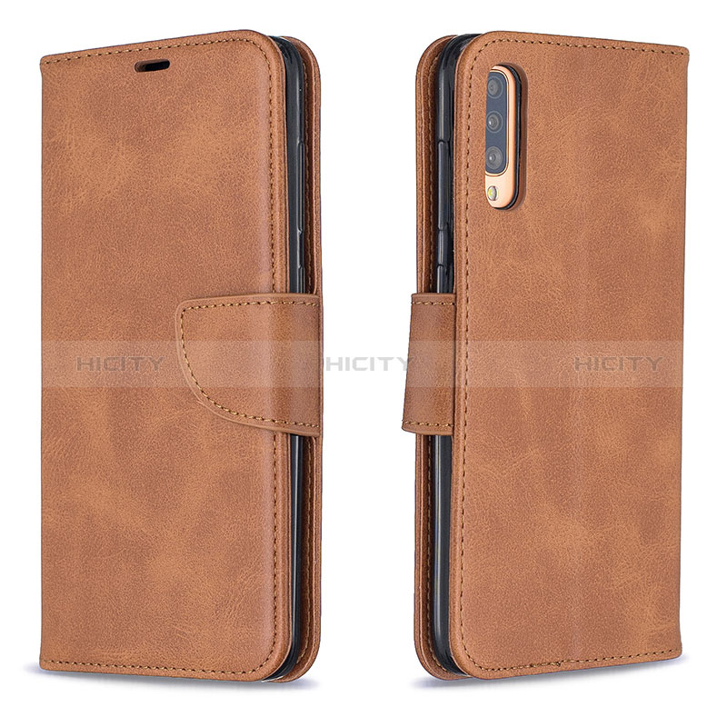 Custodia Portafoglio In Pelle Cover con Supporto B04F per Samsung Galaxy A70S Marrone