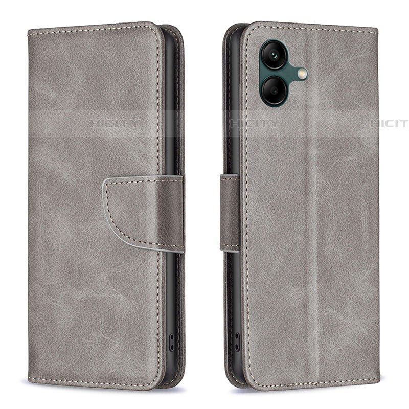 Custodia Portafoglio In Pelle Cover con Supporto B04F per Samsung Galaxy F14 5G Grigio