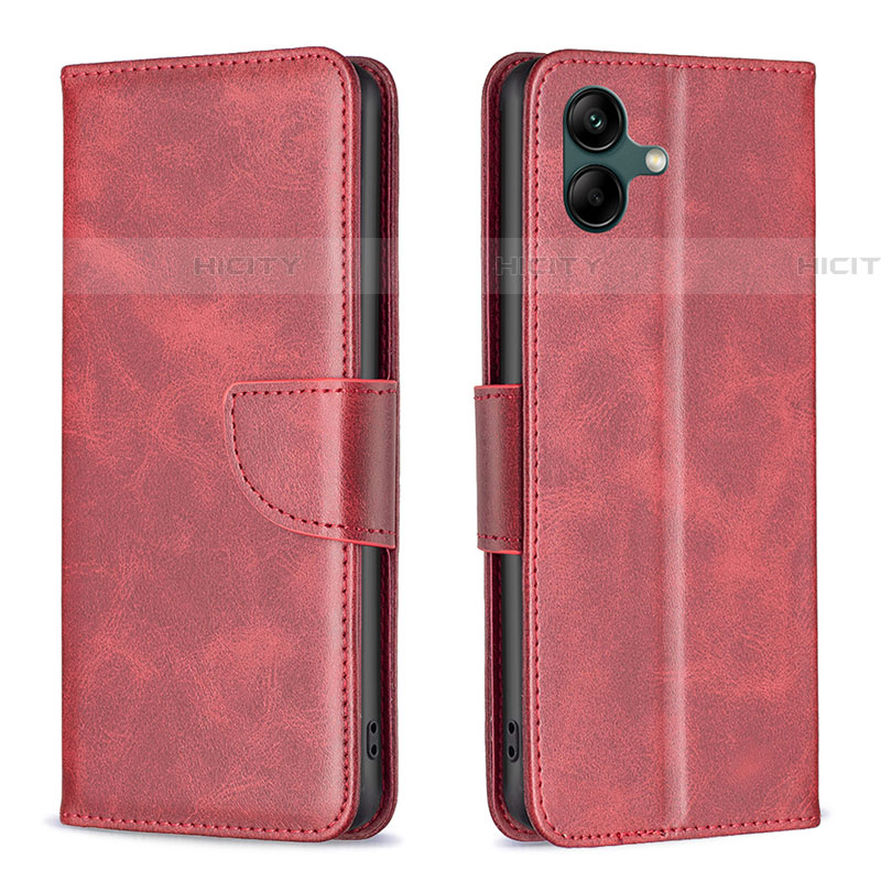 Custodia Portafoglio In Pelle Cover con Supporto B04F per Samsung Galaxy F14 5G Rosso