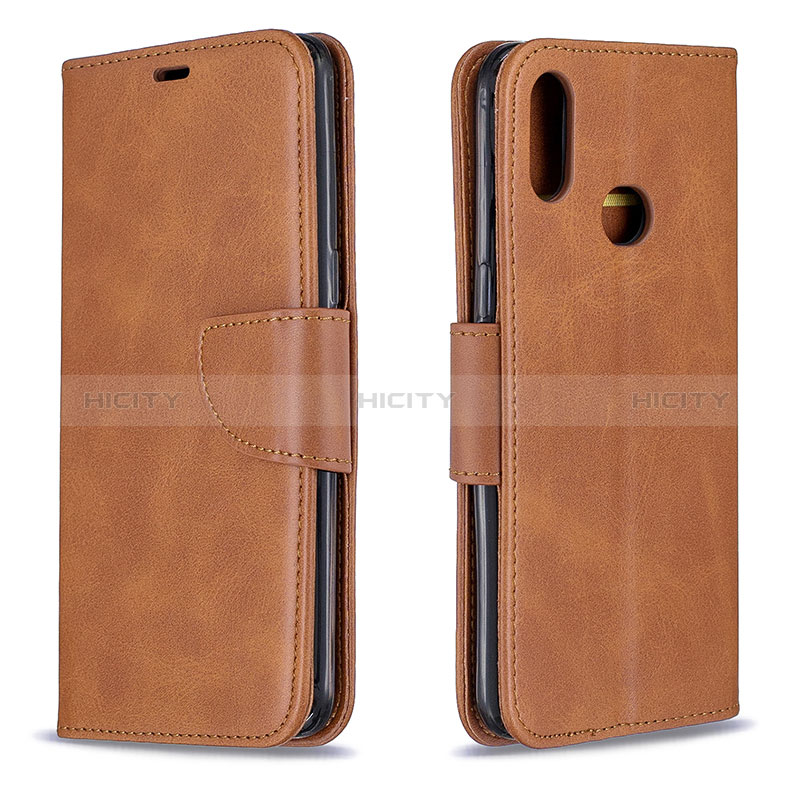 Custodia Portafoglio In Pelle Cover con Supporto B04F per Samsung Galaxy M01s Marrone