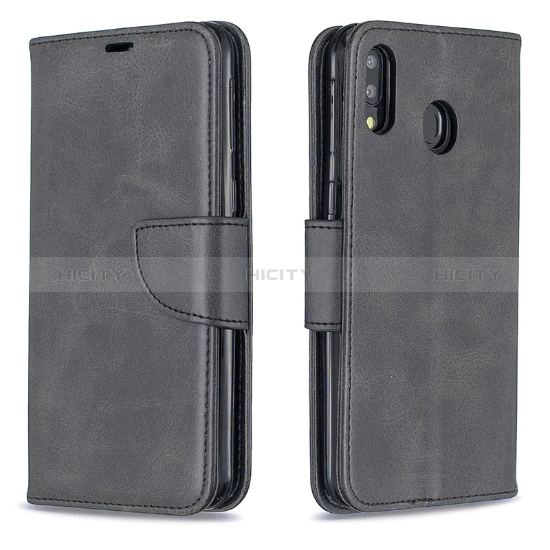 Custodia Portafoglio In Pelle Cover con Supporto B04F per Samsung Galaxy M20 Nero