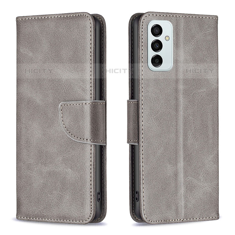 Custodia Portafoglio In Pelle Cover con Supporto B04F per Samsung Galaxy M23 5G Grigio