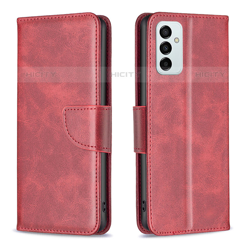 Custodia Portafoglio In Pelle Cover con Supporto B04F per Samsung Galaxy M23 5G Rosso