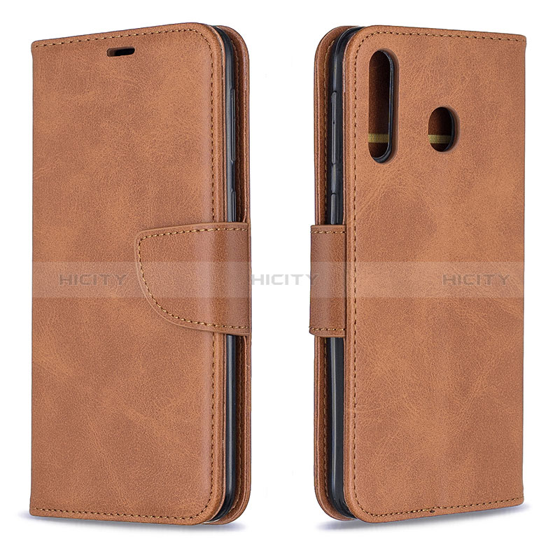 Custodia Portafoglio In Pelle Cover con Supporto B04F per Samsung Galaxy M30 Marrone