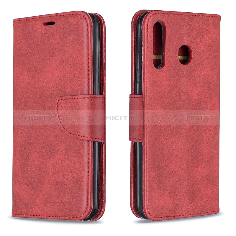 Custodia Portafoglio In Pelle Cover con Supporto B04F per Samsung Galaxy M30 Rosso