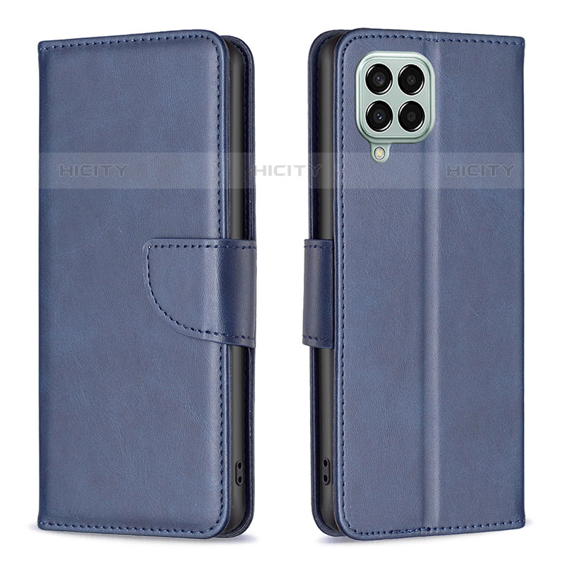 Custodia Portafoglio In Pelle Cover con Supporto B04F per Samsung Galaxy M33 5G Blu