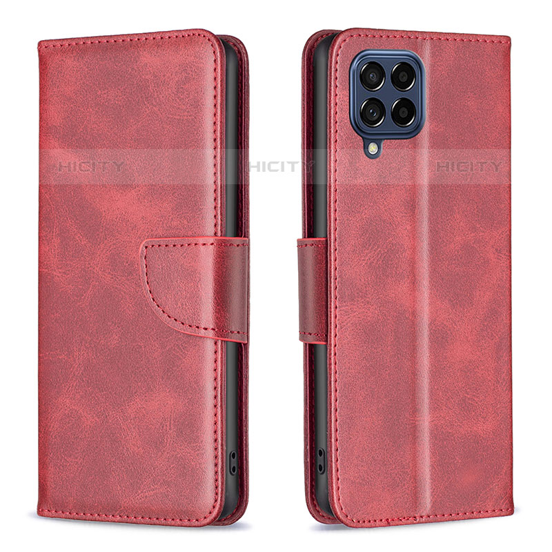 Custodia Portafoglio In Pelle Cover con Supporto B04F per Samsung Galaxy M53 5G Rosso