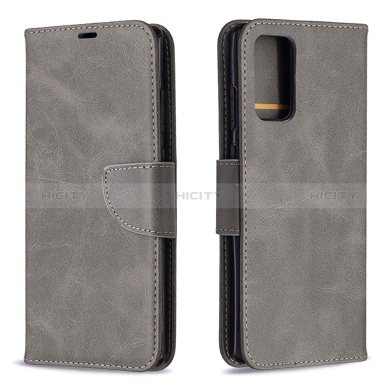 Custodia Portafoglio In Pelle Cover con Supporto B04F per Samsung Galaxy Note 20 5G Grigio