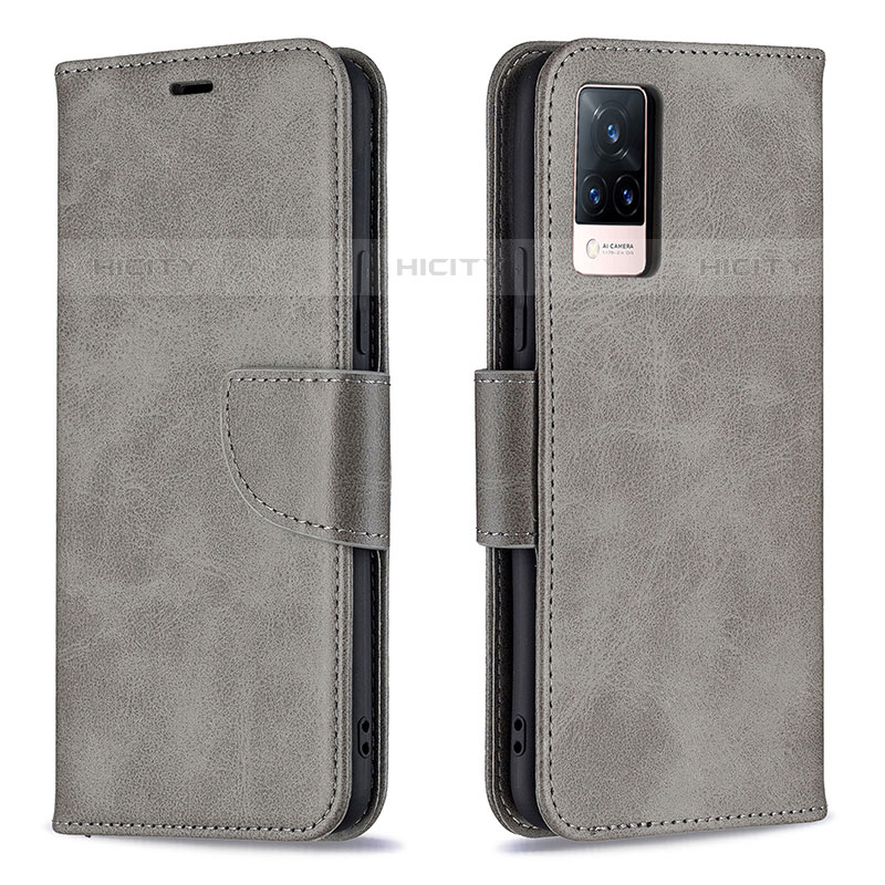 Custodia Portafoglio In Pelle Cover con Supporto B04F per Vivo V21s 5G Grigio