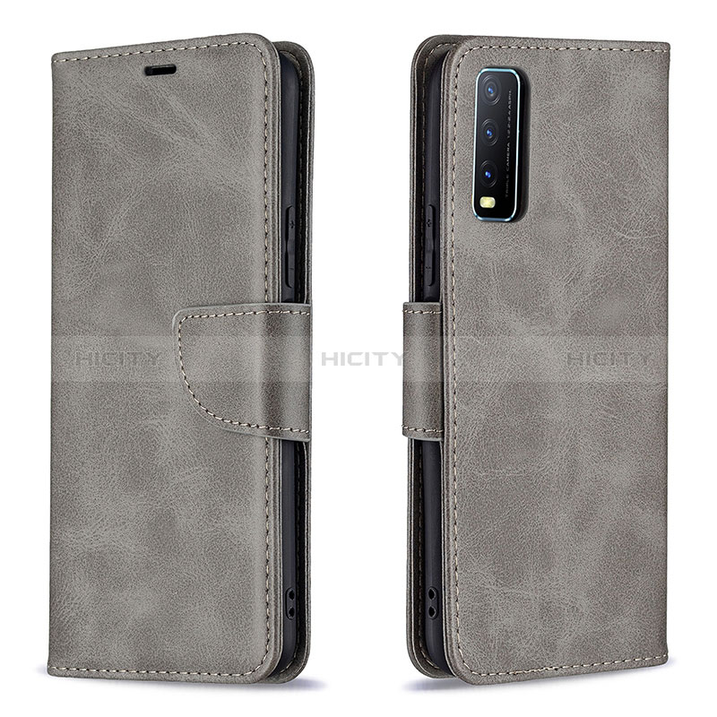 Custodia Portafoglio In Pelle Cover con Supporto B04F per Vivo Y12G Grigio