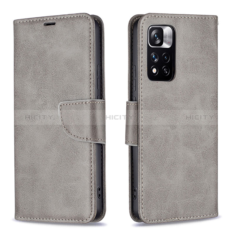 Custodia Portafoglio In Pelle Cover con Supporto B04F per Xiaomi Mi 11i 5G (2022) Grigio