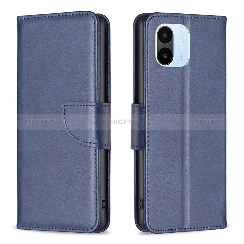 Custodia Portafoglio In Pelle Cover con Supporto B04F per Xiaomi Poco C50 Blu