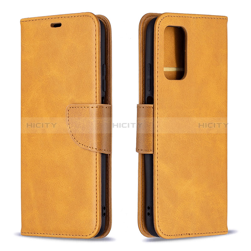 Custodia Portafoglio In Pelle Cover con Supporto B04F per Xiaomi Poco M3 Marrone Chiaro