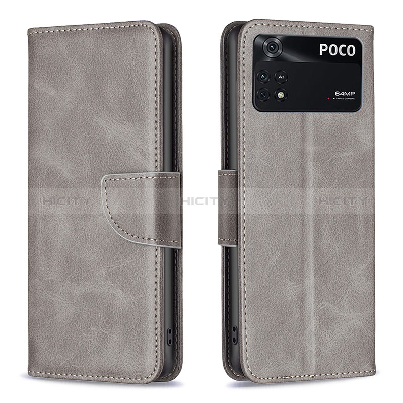 Custodia Portafoglio In Pelle Cover con Supporto B04F per Xiaomi Poco M4 Pro 4G