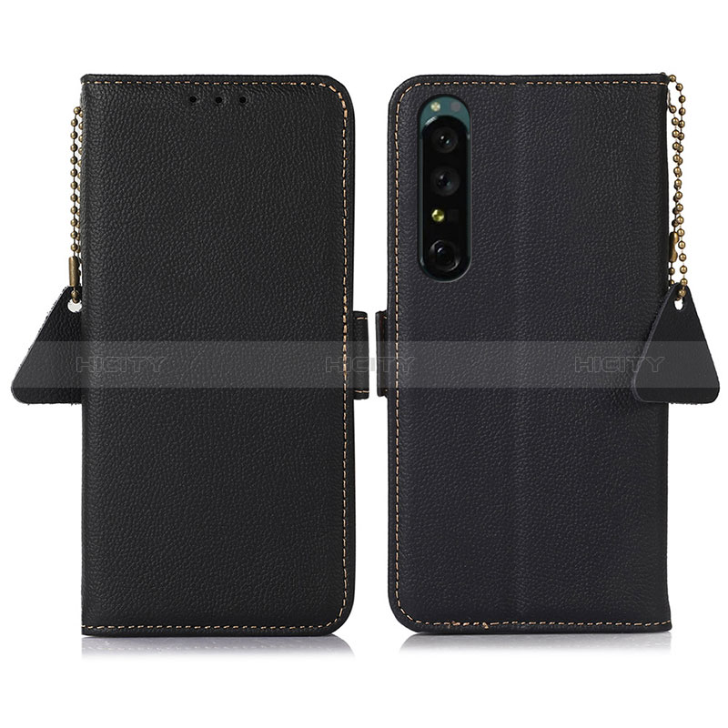 Custodia Portafoglio In Pelle Cover con Supporto B04H per Sony Xperia 1 IV