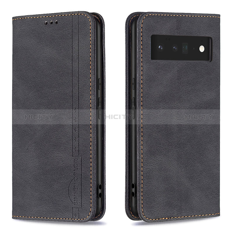 Custodia Portafoglio In Pelle Cover con Supporto B05F per Google Pixel 6 Pro 5G Nero