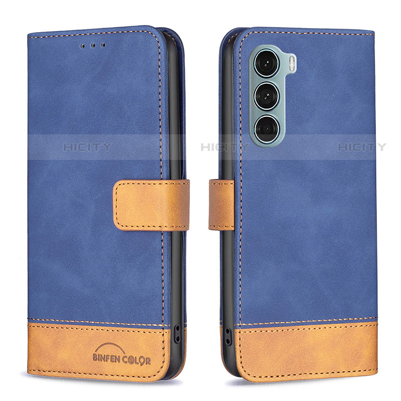 Custodia Portafoglio In Pelle Cover con Supporto B05F per Motorola Moto Edge S30 5G Blu