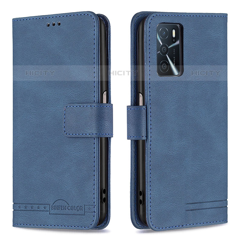 Custodia Portafoglio In Pelle Cover con Supporto B05F per Oppo A16s Blu