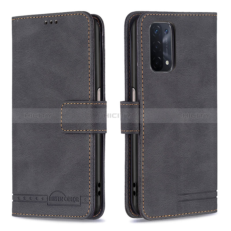 Custodia Portafoglio In Pelle Cover con Supporto B05F per Oppo A54 5G Nero