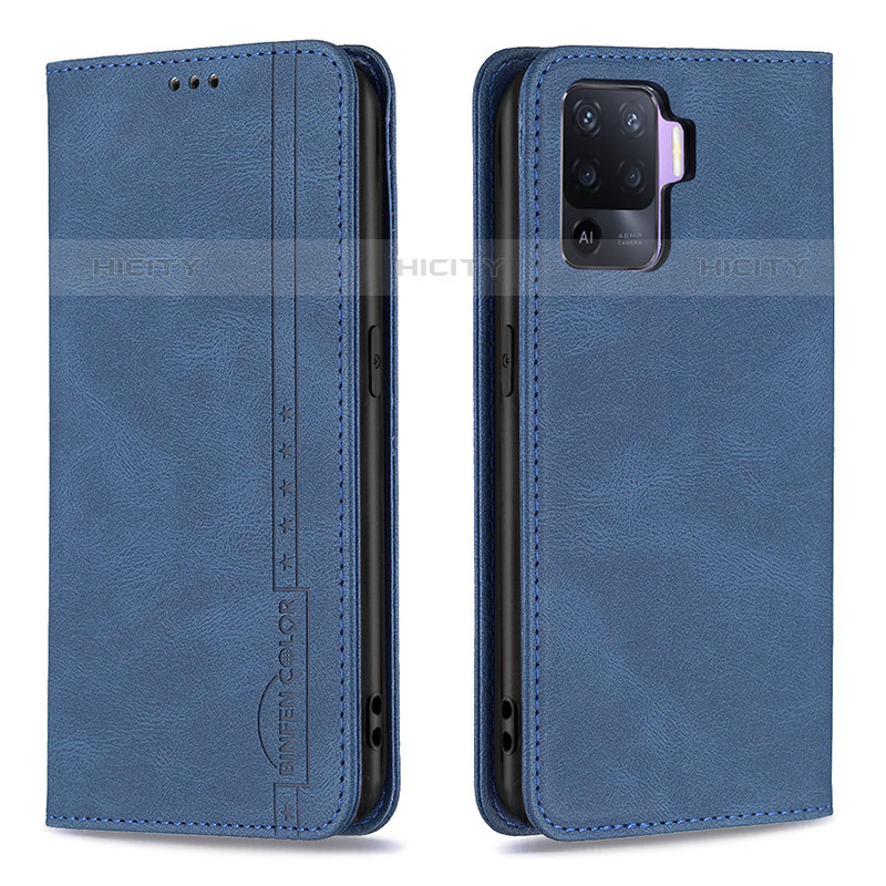 Custodia Portafoglio In Pelle Cover con Supporto B05F per Oppo F19 Pro Blu