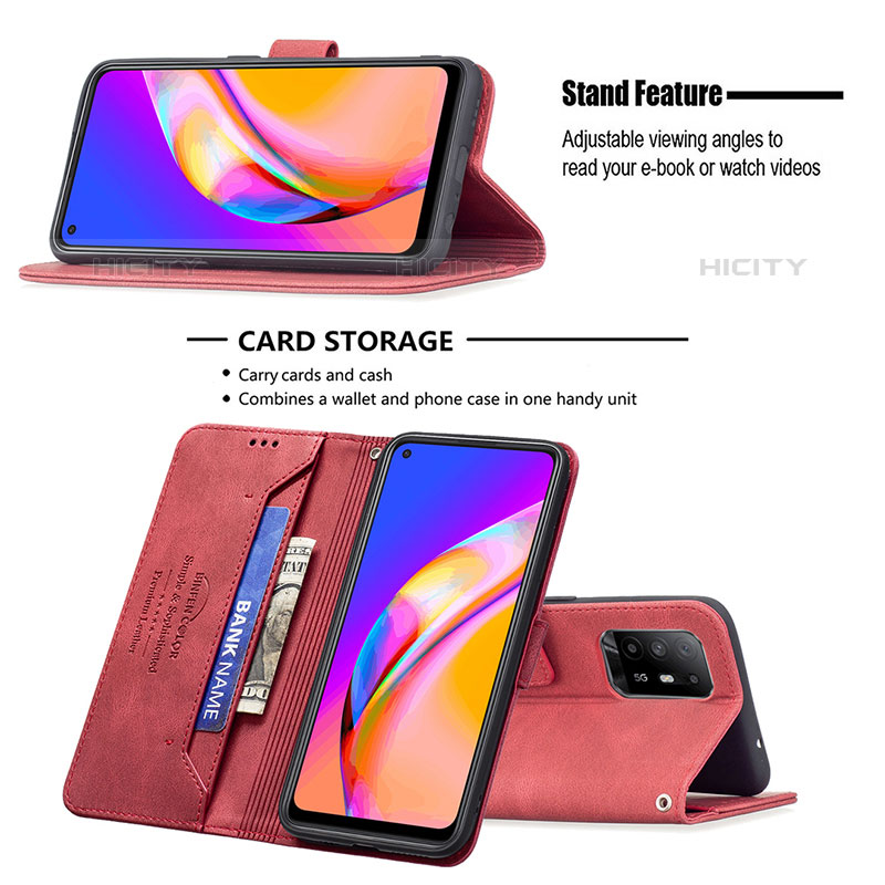 Custodia Portafoglio In Pelle Cover con Supporto B05F per Oppo F19 Pro+ Plus 5G