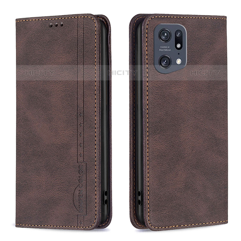 Custodia Portafoglio In Pelle Cover con Supporto B05F per Oppo Find X5 Pro 5G