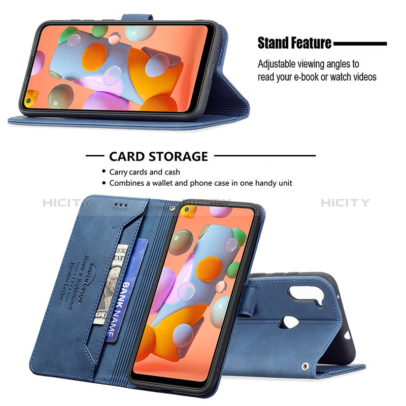 Custodia Portafoglio In Pelle Cover con Supporto B05F per Samsung Galaxy A11