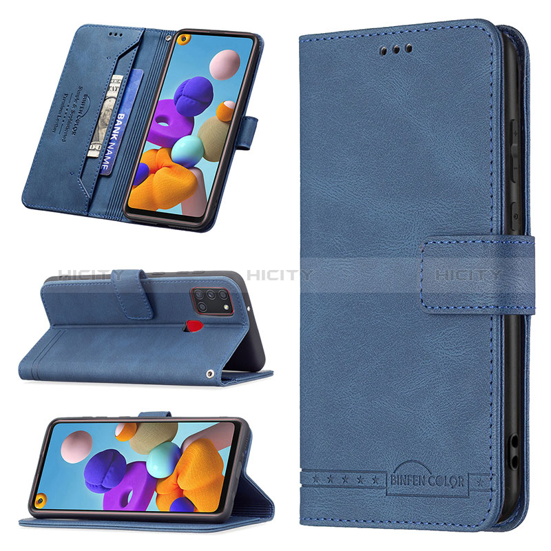 Custodia Portafoglio In Pelle Cover con Supporto B05F per Samsung Galaxy A21s