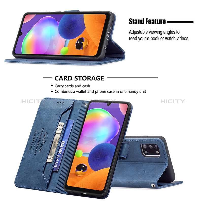 Custodia Portafoglio In Pelle Cover con Supporto B05F per Samsung Galaxy A31