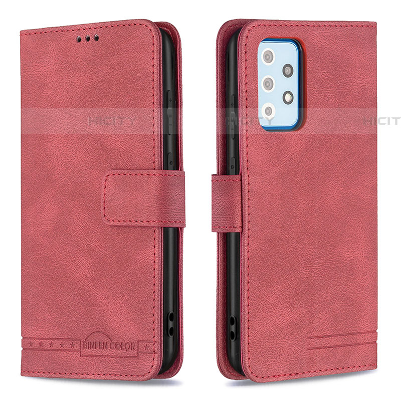 Custodia Portafoglio In Pelle Cover con Supporto B05F per Samsung Galaxy A52 5G Rosso