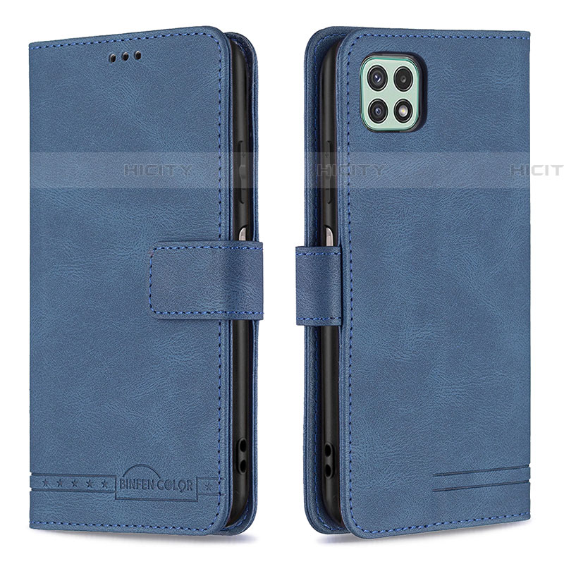 Custodia Portafoglio In Pelle Cover con Supporto B05F per Samsung Galaxy F42 5G Blu