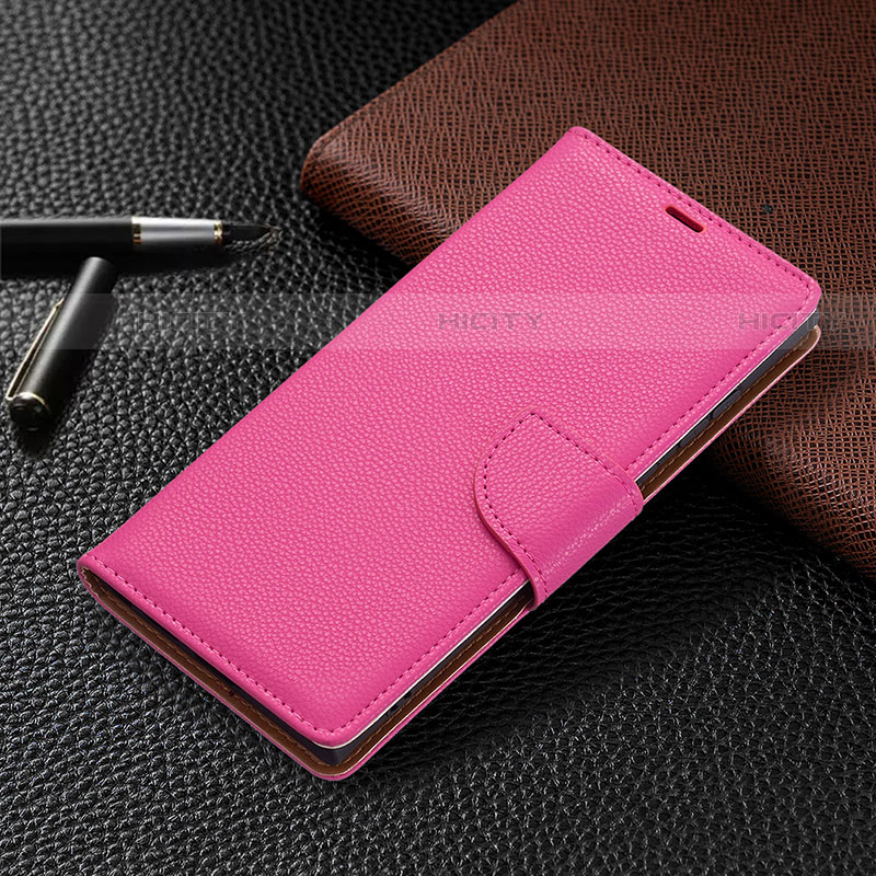 Custodia Portafoglio In Pelle Cover con Supporto B05F per Samsung Galaxy S21 Ultra 5G Rosa Caldo