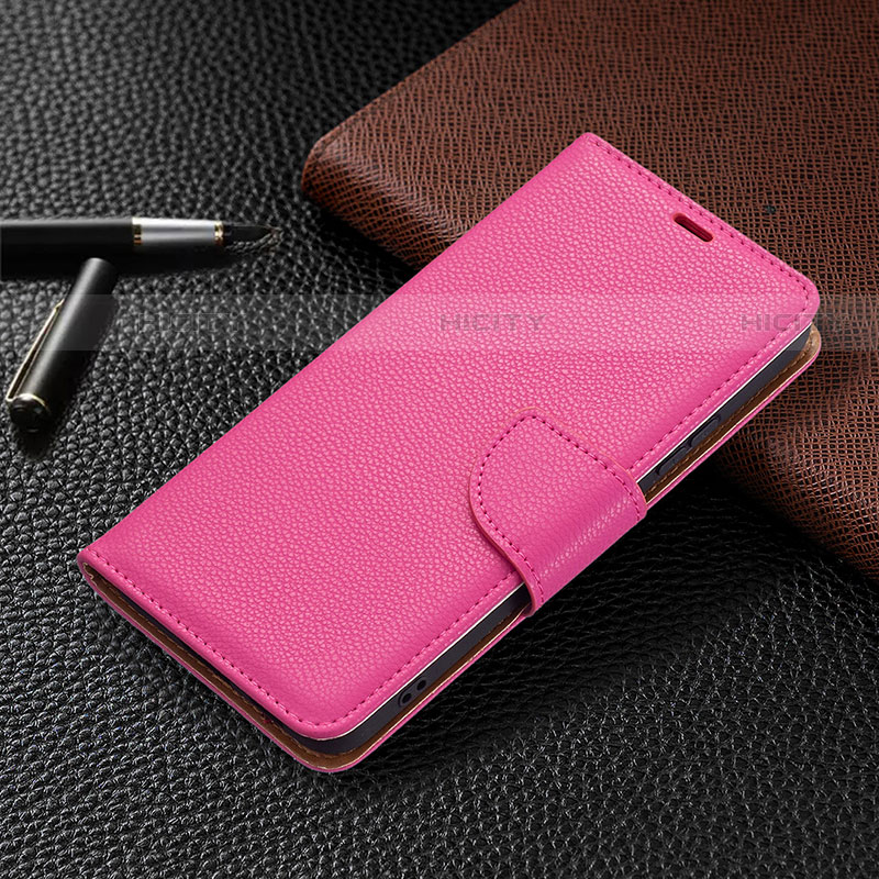 Custodia Portafoglio In Pelle Cover con Supporto B05F per Samsung Galaxy S22 5G Rosa Caldo