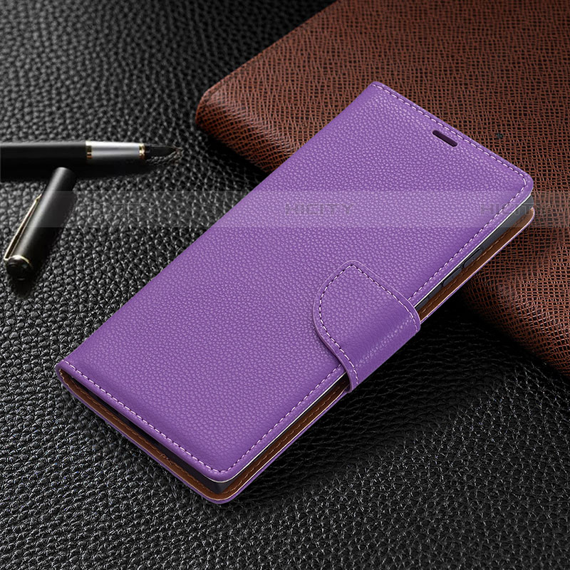 Custodia Portafoglio In Pelle Cover con Supporto B05F per Samsung Galaxy S23 Ultra 5G Viola