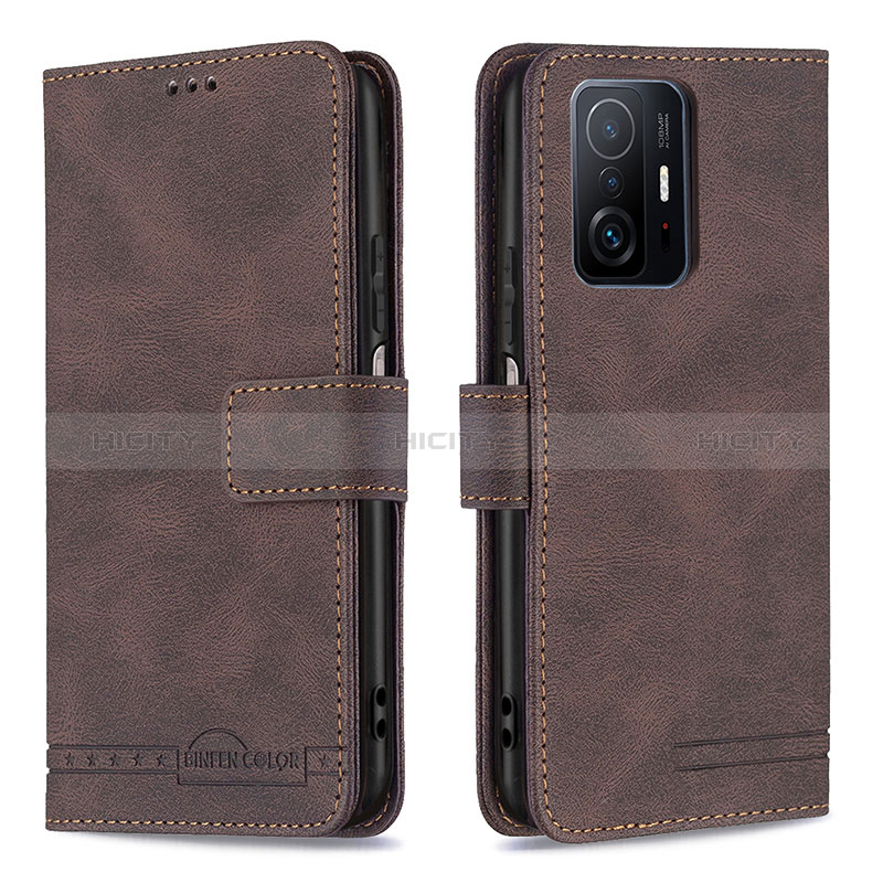 Custodia Portafoglio In Pelle Cover con Supporto B05F per Xiaomi Mi 11T 5G Marrone