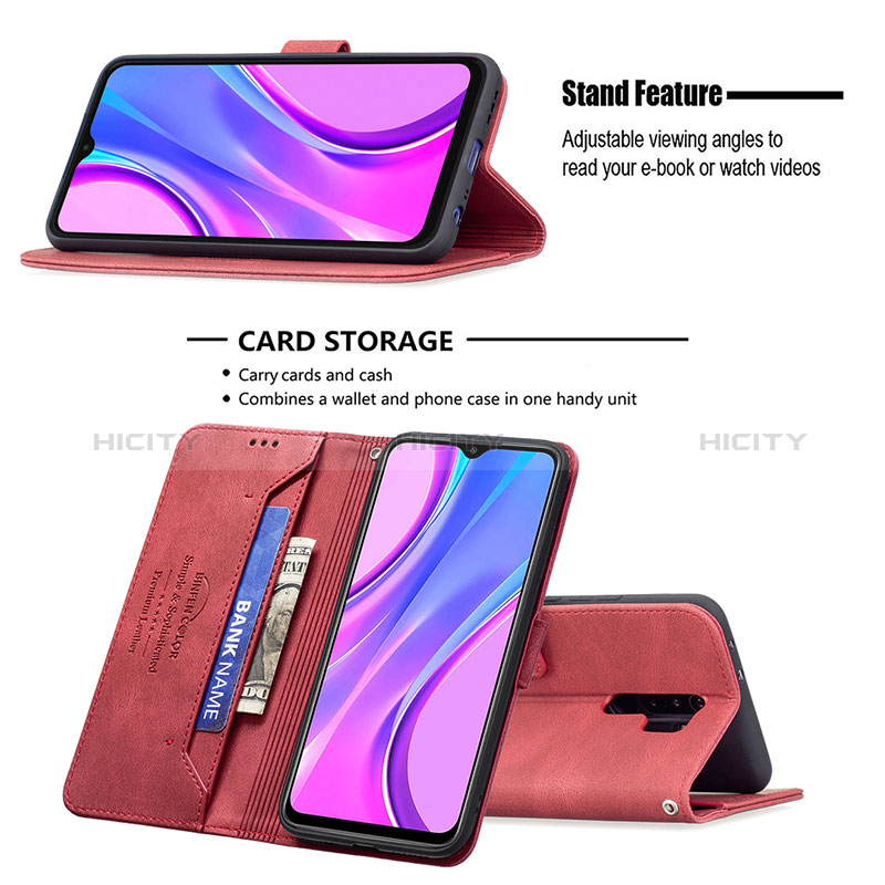 Custodia Portafoglio In Pelle Cover con Supporto B05F per Xiaomi Redmi 9