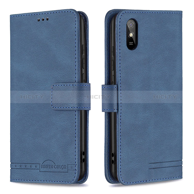 Custodia Portafoglio In Pelle Cover con Supporto B05F per Xiaomi Redmi 9A Blu