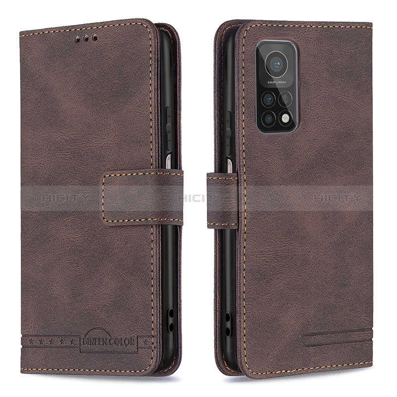 Custodia Portafoglio In Pelle Cover con Supporto B05F per Xiaomi Redmi K30S 5G Marrone