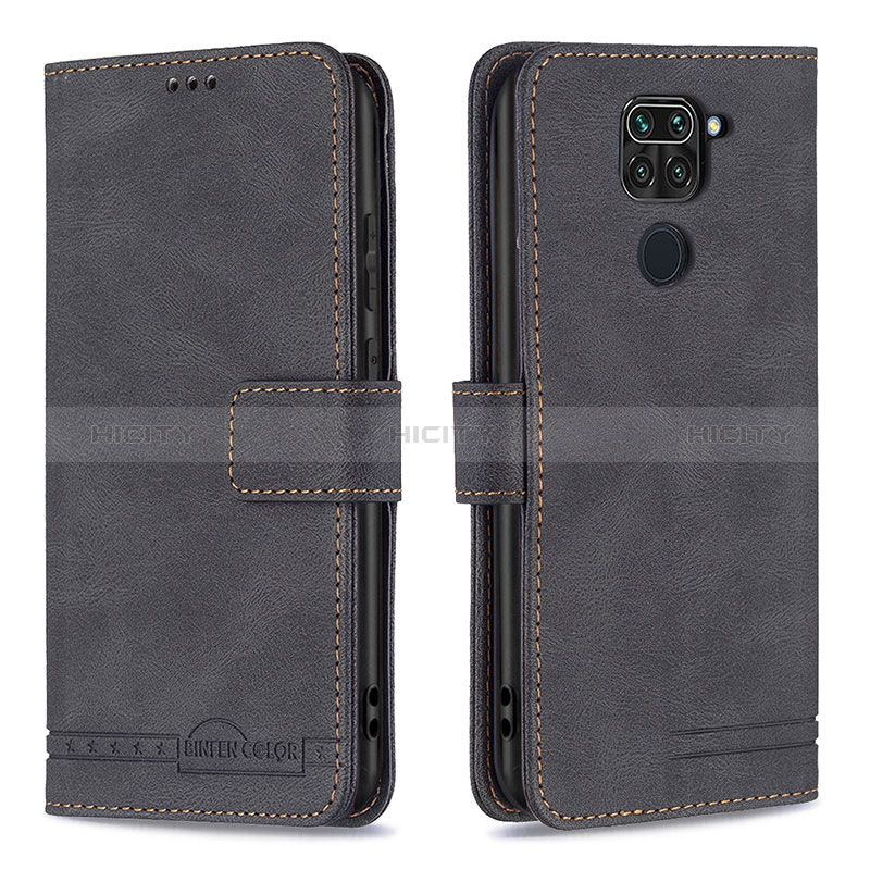 Custodia Portafoglio In Pelle Cover con Supporto B05F per Xiaomi Redmi Note 9 Nero