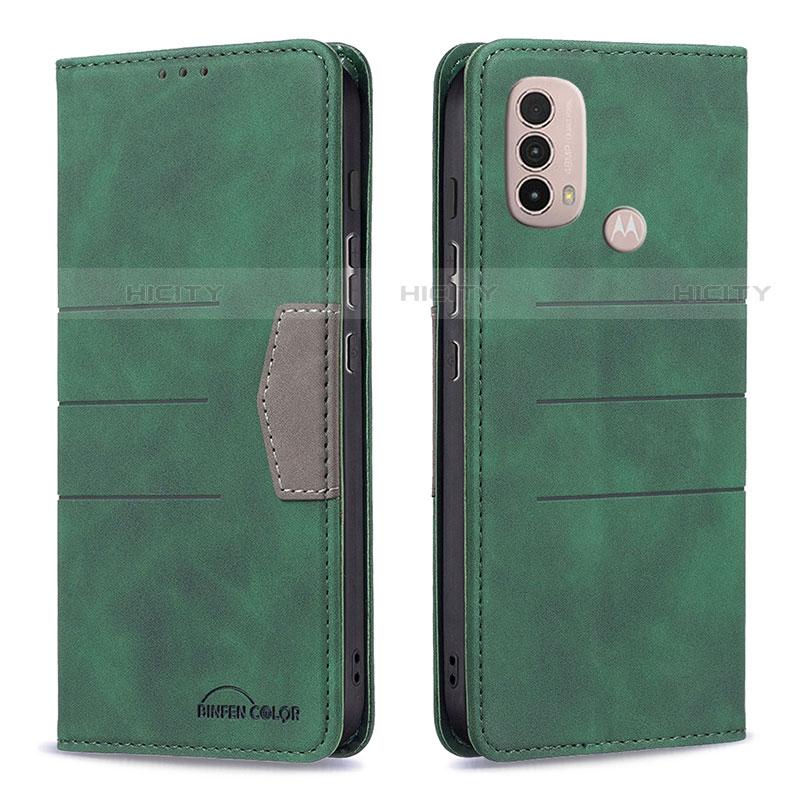 Custodia Portafoglio In Pelle Cover con Supporto B06F per Motorola Moto E30 Verde