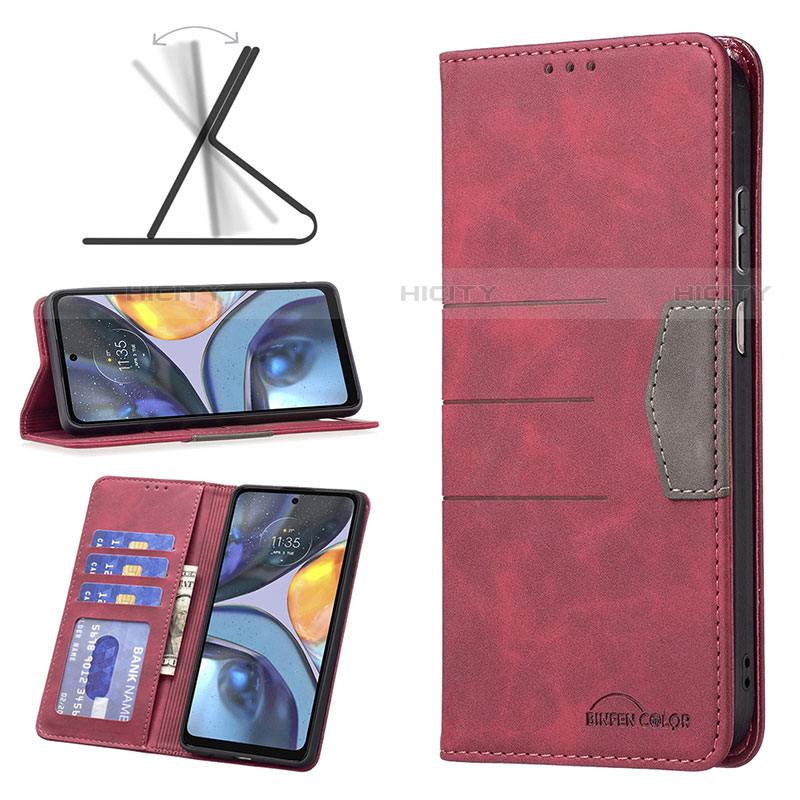 Custodia Portafoglio In Pelle Cover con Supporto B06F per Motorola Moto G22