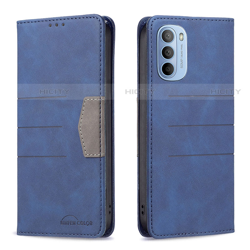 Custodia Portafoglio In Pelle Cover con Supporto B06F per Motorola Moto G41 Blu