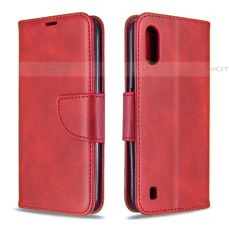 Custodia Portafoglio In Pelle Cover con Supporto B06F per Samsung Galaxy A01 SM-A015 Rosso