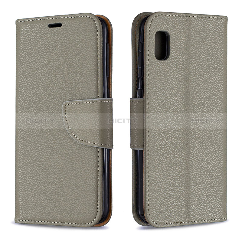 Custodia Portafoglio In Pelle Cover con Supporto B06F per Samsung Galaxy A10e Grigio