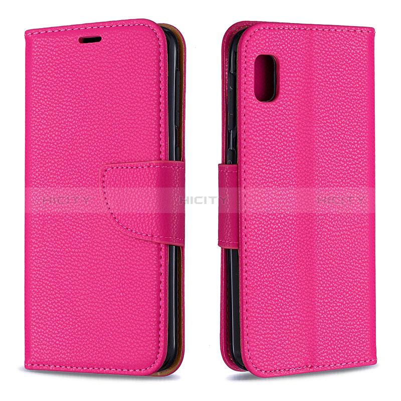 Custodia Portafoglio In Pelle Cover con Supporto B06F per Samsung Galaxy A10e Rosa Caldo