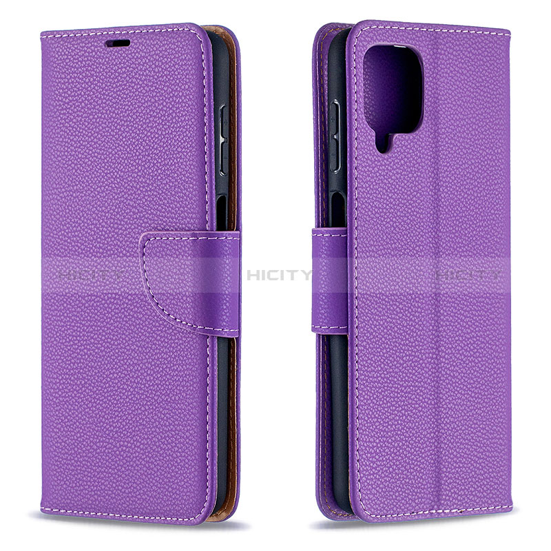 Custodia Portafoglio In Pelle Cover con Supporto B06F per Samsung Galaxy A12 Viola