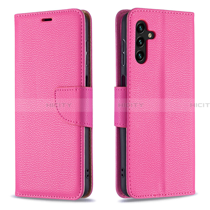 Custodia Portafoglio In Pelle Cover con Supporto B06F per Samsung Galaxy A13 5G Rosa Caldo