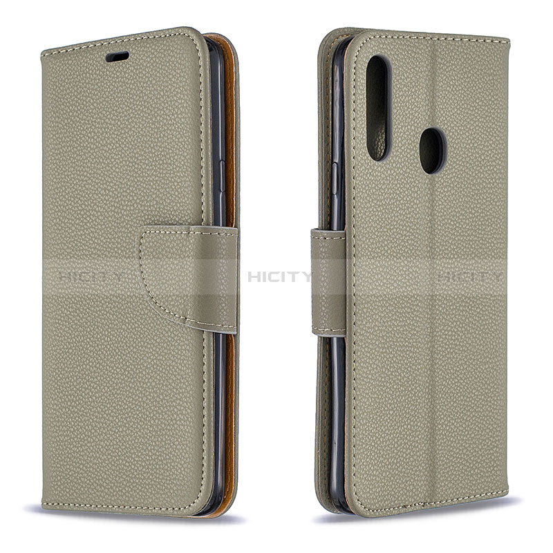 Custodia Portafoglio In Pelle Cover con Supporto B06F per Samsung Galaxy A20s Grigio