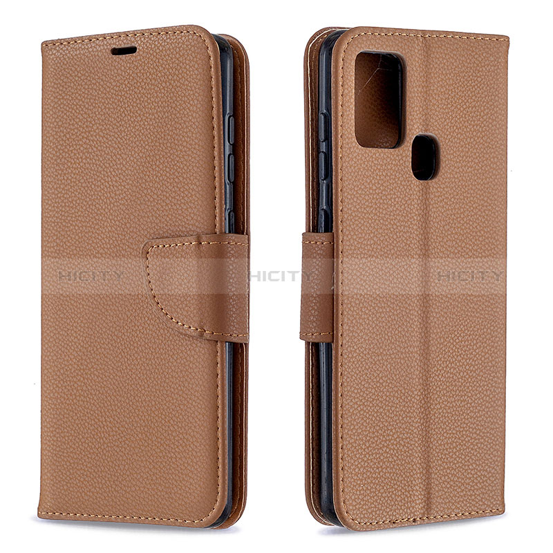 Custodia Portafoglio In Pelle Cover con Supporto B06F per Samsung Galaxy A21s Marrone